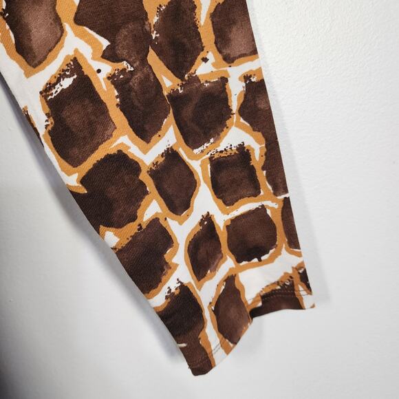 Belle by Kim Gravel Womens TripleLuxe Knit Abstract Giraffe Top Small Java Brown - Picture 8 of 11